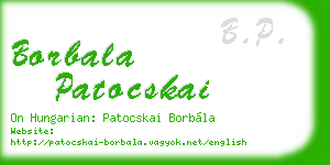 borbala patocskai business card